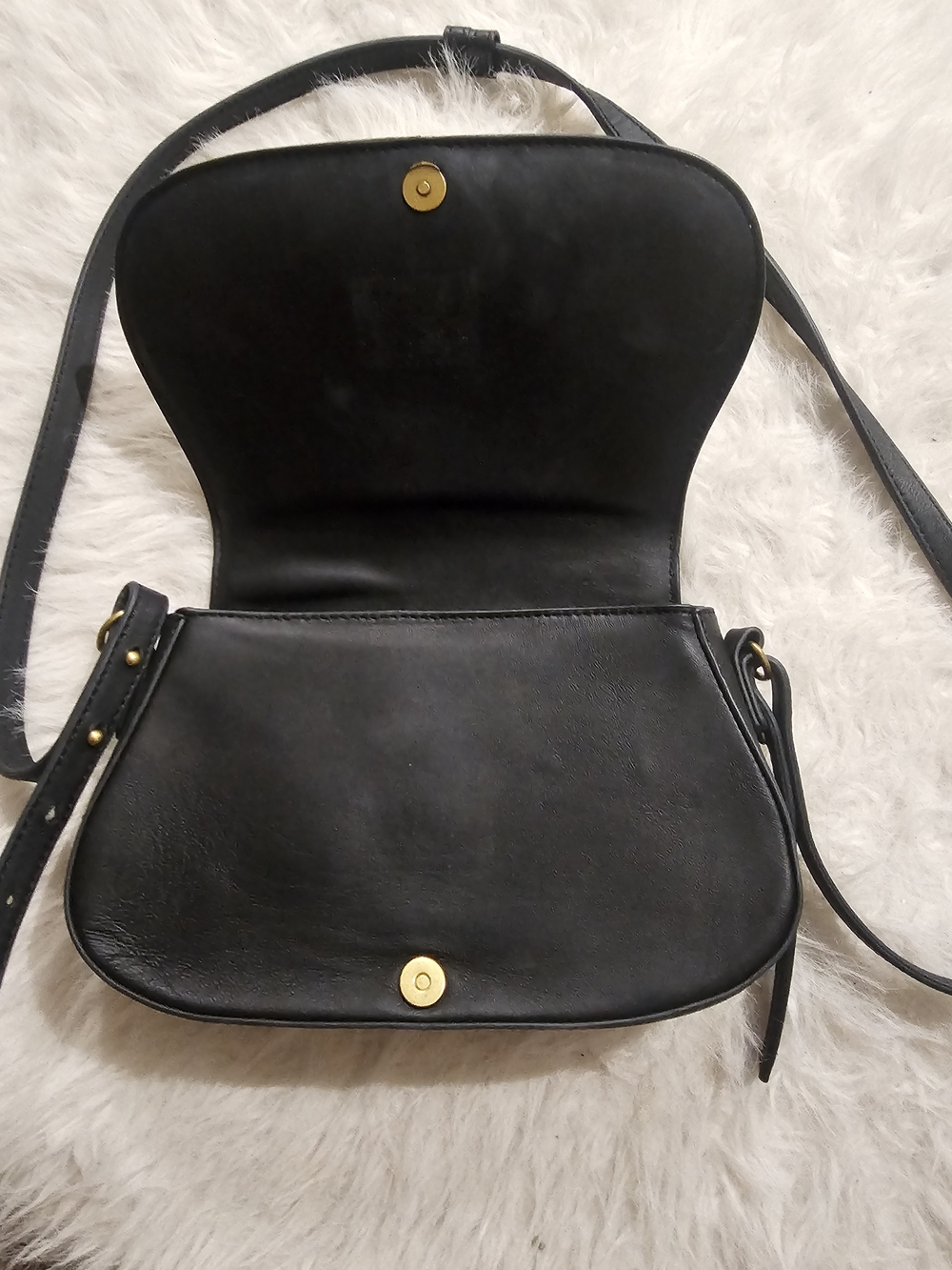 Vince Camuto Black Leather Shoulder Crossbody with Gold Hardware